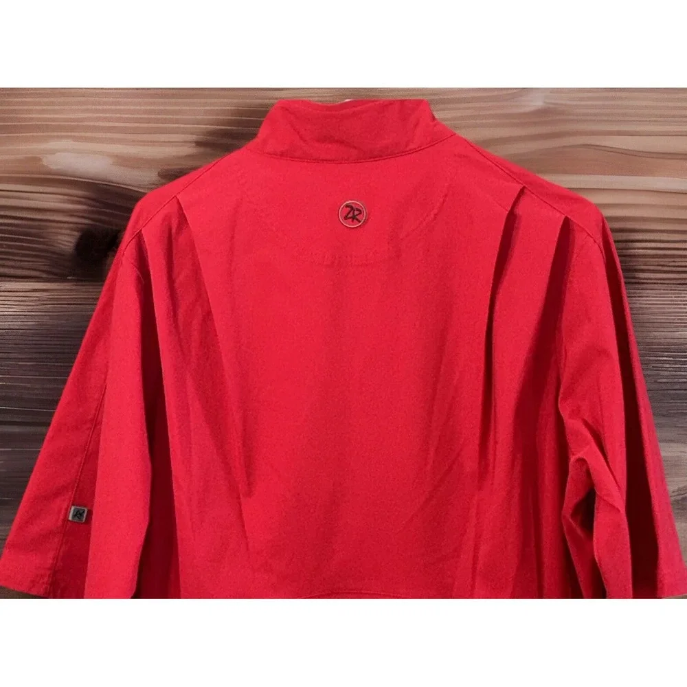 Mens ZERO RESTRICTION Tour Series‎ Golf 1/4 Zip Pullover Sz Med Rear Zip Pocket